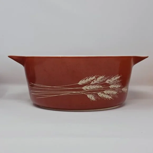 Vintage Pyrex Autumn Harvest Wheat Casserole Set 473-B 474-B 475-B - Picture 3 of 14